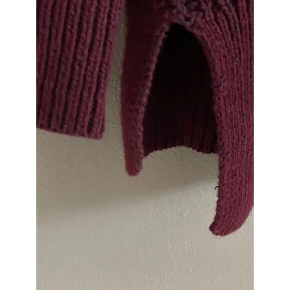 Ellen Tracy Burgundy Wine Bulky Rib-Knit Sweater Plus Size XL Oversized Winter - Picture 7 of 9